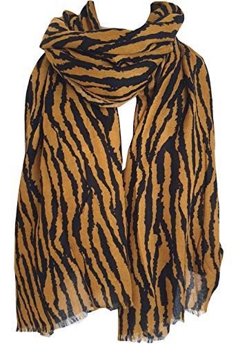 Glamlondon GlamLondon Women’s Zebra Print Scarf Animal Stripes Multi Purpose Wrap