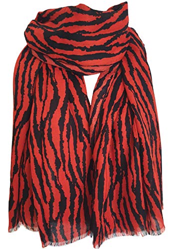 Glamlondon GlamLondon Women’s Zebra Print Scarf Animal Stripes Multi Purpose Wrap