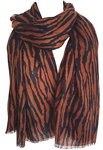 glamlondon GlamLondon Women’s Zebra Print Scarf Animal Stripes Multi Purpose Wrap