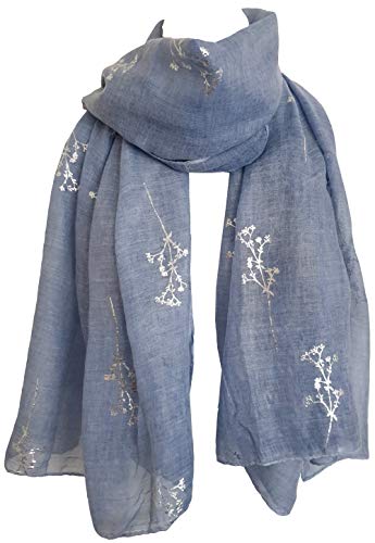 Glamlondon Glitter Sparkle Branches Printed Womens Large Gift For Her Scarves Summer Fashion GlamLondon