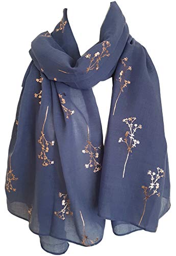 glamlondon Glitter Sparkle Branches Printed Womens Large Gift for Her Scarves Summer Fashion GlamLondon