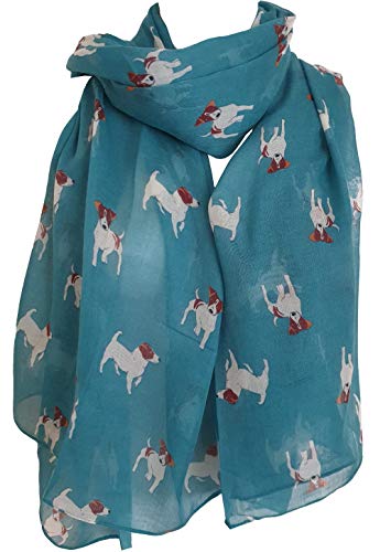 Glamlondon Jack Russell Print Scarf Dogs Animal Womens Ladies Long Big Puppies GlamLondon Wrap