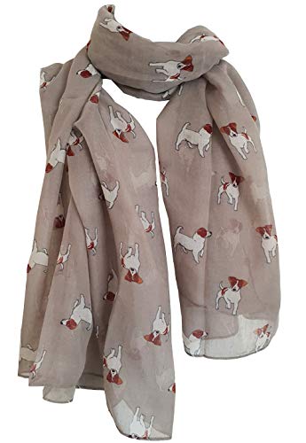 Glamlondon Jack Russell Print Scarf Dogs Animal Womens Ladies Long Big Puppies GlamLondon Wrap
