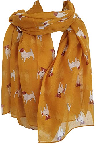 Glamlondon Jack Russell Print Scarf Dogs Animal Womens Ladies Long Big Puppies GlamLondon Wrap