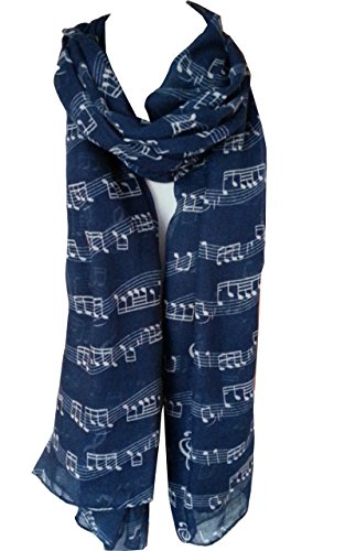 Glamlondon Music Print Scarf Musical Note Printed Scarves Ladies Soft Large Size Fashion Wrap Sarong Shawl