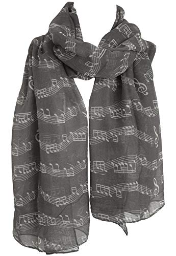 Glamlondon Music Print Scarf Musical Note Printed Scarves Ladies Soft Large Size Fashion Wrap Sarong Shawl
