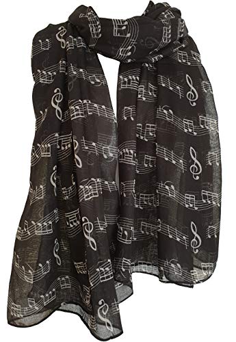 glamlondon Music Print Scarf Musical Note Printed Scarves Ladies Soft Large Size Fashion Wrap Sarong Shawl