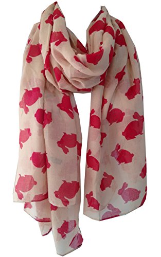 Glamlondon Rabbit Print Scarf Hare Bunny Animal Womens Ladies Fashion Soft Big Shawl Sarong Wrap