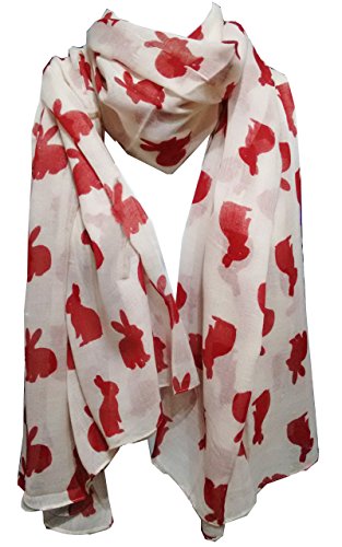 Glamlondon Rabbit Print Scarf Hare Bunny Animal Womens Ladies Fashion Soft Big Shawl Sarong Wrap