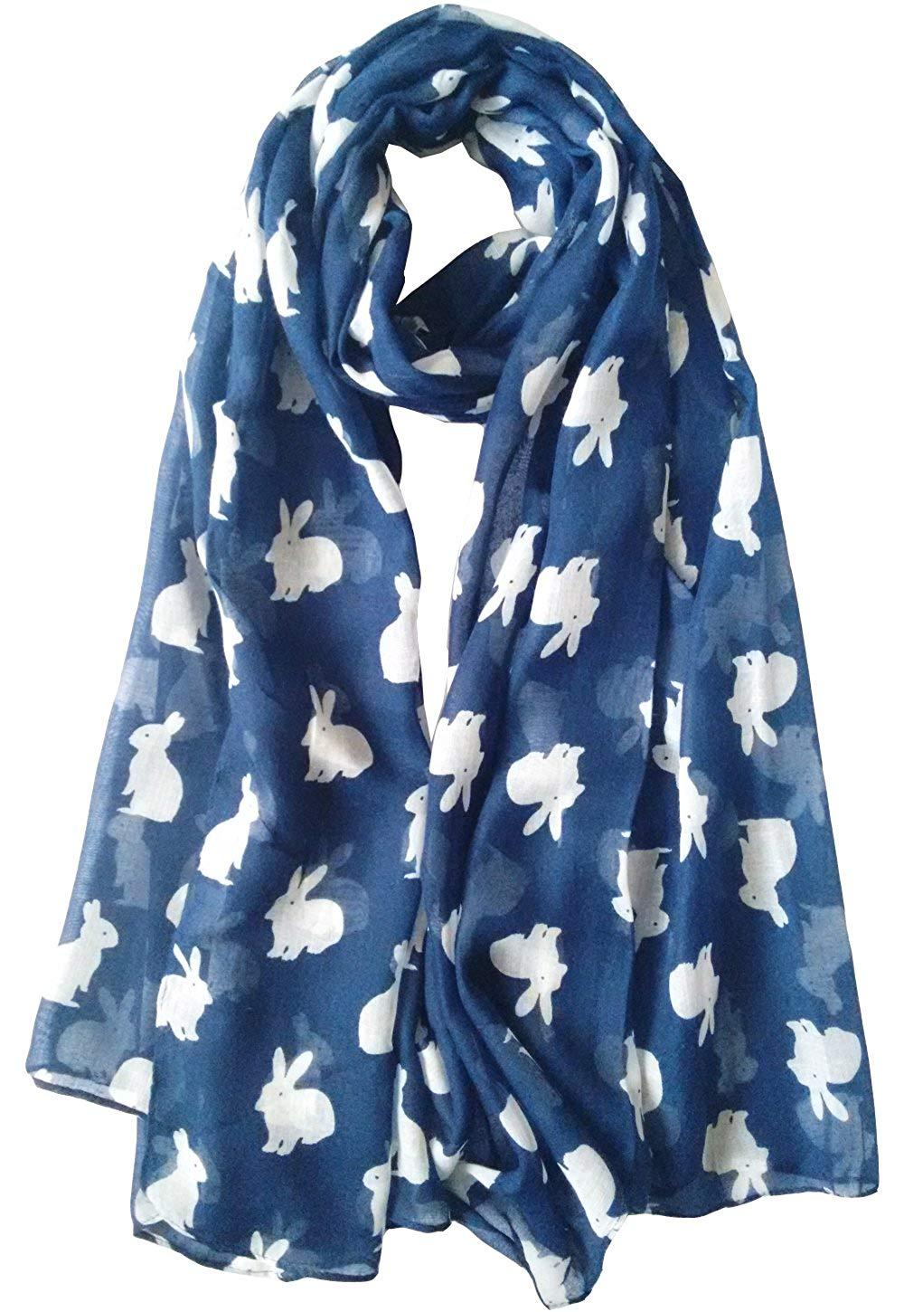 glamlondon Rabbit Print Scarf Hare Bunny Animal Womens Ladies Fashion Soft Big Shawl Sarong Wrap