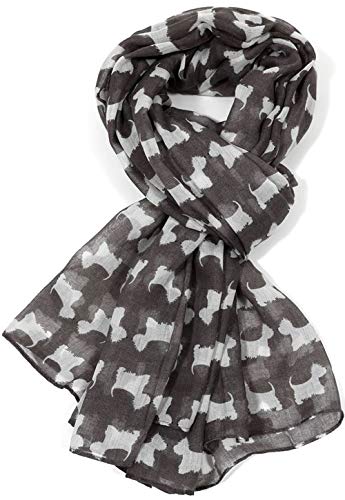 Glamlondon Scottie Dog Scarf Westie Dogs Breed West Highland Scottish Terrier Ladies Womens Wrap Shawl Sarong