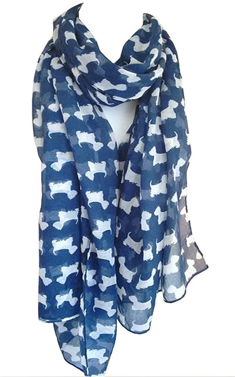glamlondon Scottie Dog Scarf Westie Dogs Breed West Highland Scottish Terrier Ladies Womens Wrap Shawl Sarong