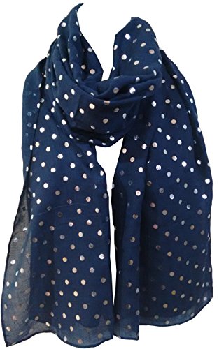 Glamlondon Spotty Scarf Glitter Polka Dot Metal Foil Print Fashion Ladies Womens Classy Party Wrap
