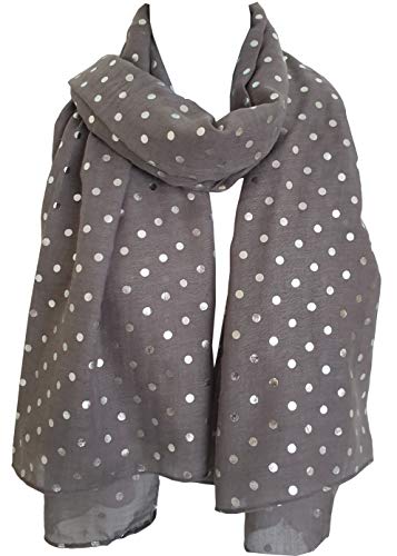 Glamlondon Spotty Scarf Glitter Polka Dot Metal Foil Print Fashion Ladies Womens Classy Party Wrap