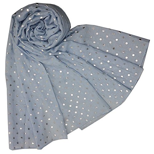 Glamlondon Spotty Scarf Glitter Polka Dot Metal Foil Print Fashion Ladies Womens Classy Party Wrap