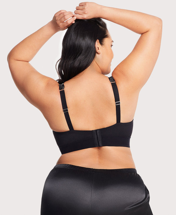 Glamorise Bramour Lexington Lace Plunge Bralette Black