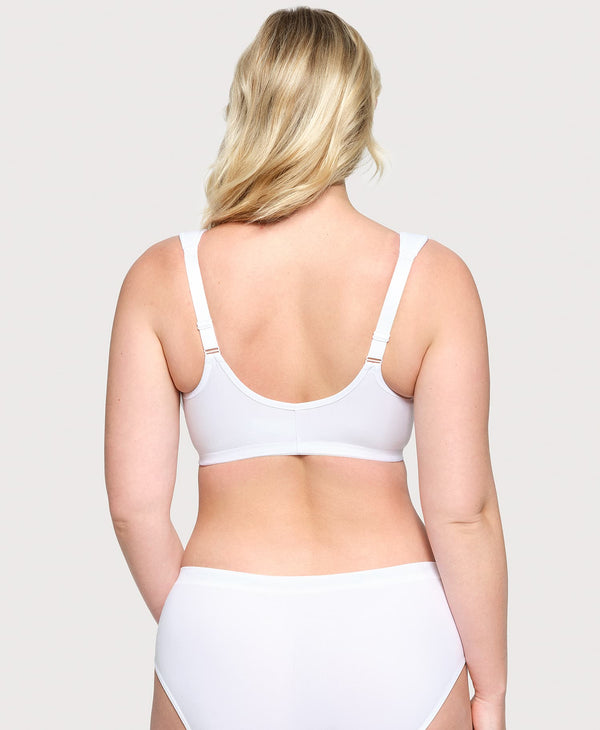 Glamorise Front-Closure Cotton WonderWire Bra White
