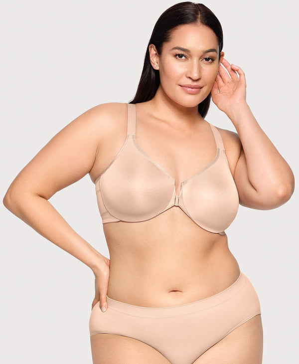 glamorise Front-Closure Posture Back WonderWire Bra Cafe