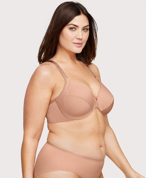 Glamorise Front-Closure Smoothing WonderWire Bra Cappuccino
