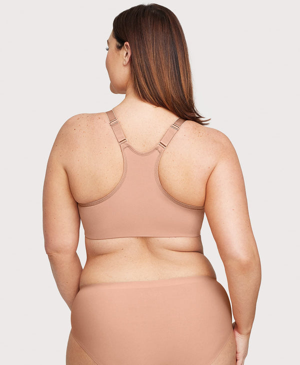 Glamorise Front-Closure Smoothing WonderWire Bra Cappuccino