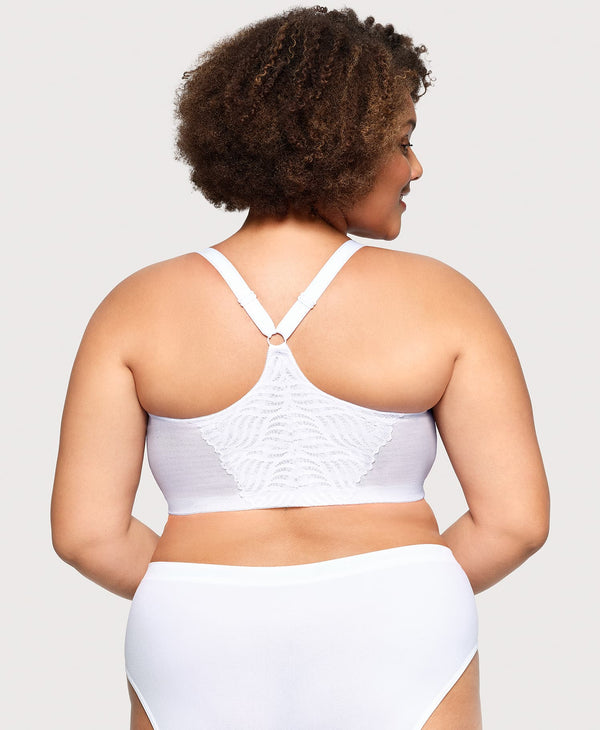 Glamorise Front-Closure T-Back WonderWire Bra White