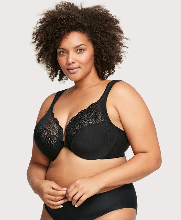 Glamorise Front-Closure WonderWire Bra Black