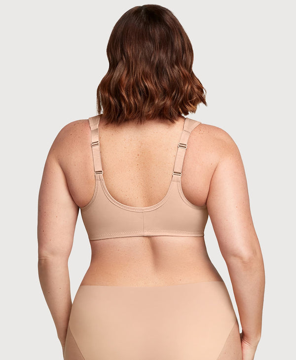 Glamorise Front-Closure WonderWire Bra Cafe Print