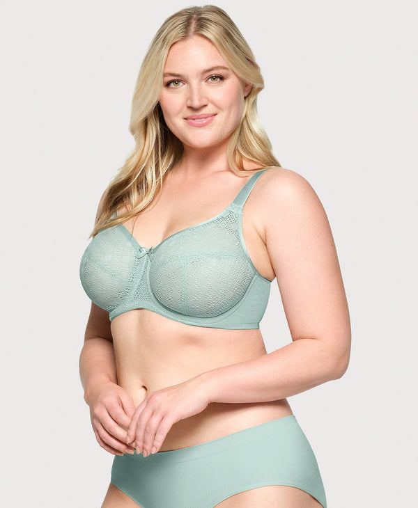 Glamorise Lace Comfort WonderWire Bra Jade