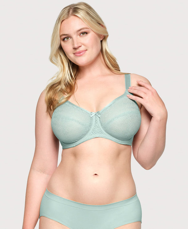 glamorise Lace Comfort WonderWire Bra Jade