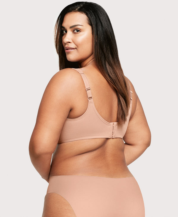 Glamorise Low Cut WonderWire Lace Bra Cappuccino