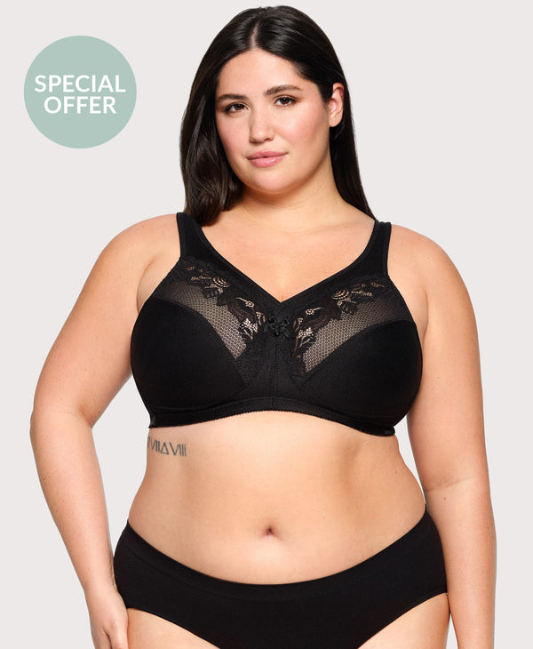 glamorise MagicLift Minimizer Bra Black