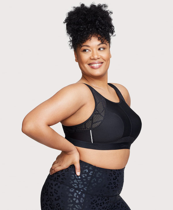 Glamorise No-Sweat Mesh Sports Bra Black