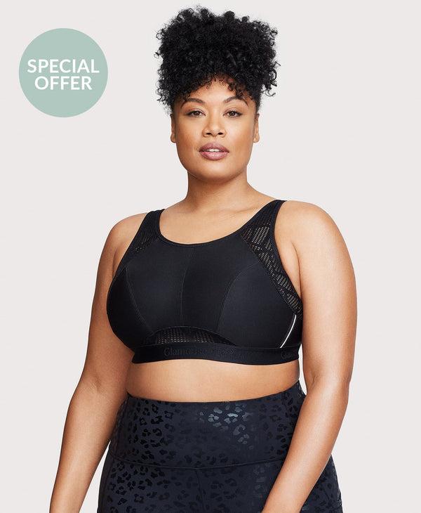 glamorise No-Sweat Mesh Sports Bra Black