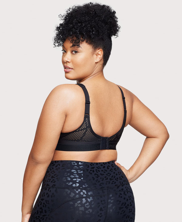 Glamorise No-Sweat Mesh Sports Bra Black