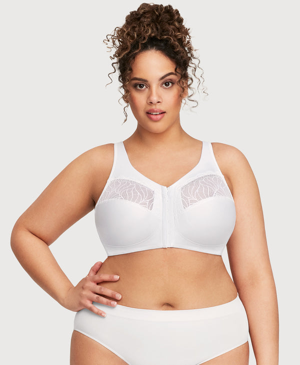 glamorise MagicLift Front-Closure Natural Shape Bra White