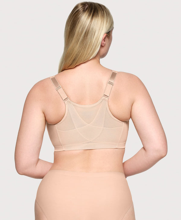 glamorise MagicLift Front-Closure Posture Back Bra Cafe