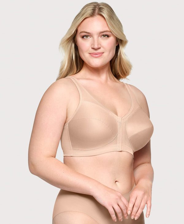 glamorise MagicLift Front-Closure Posture Back Bra Cafe