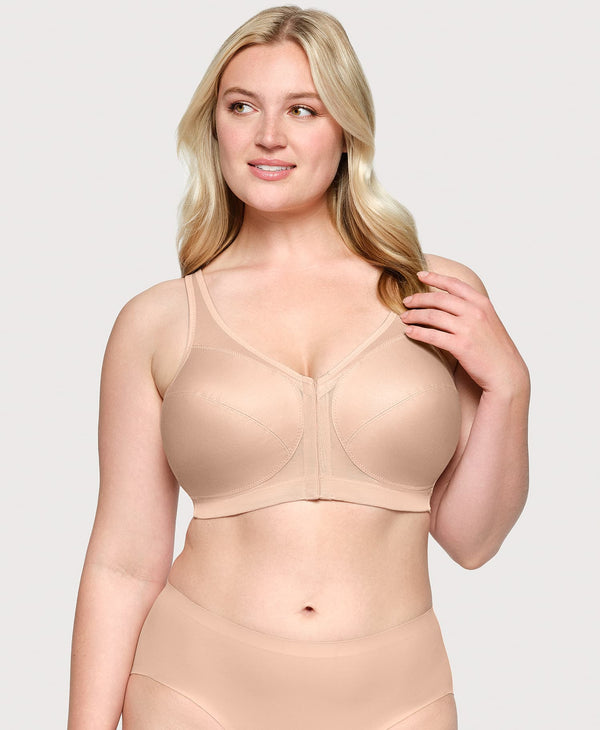 glamorise MagicLift Front-Closure Posture Back Bra Cafe