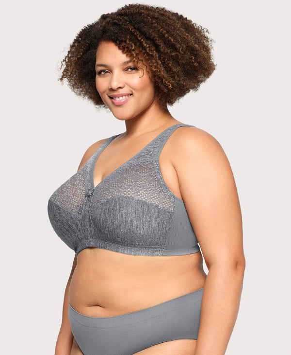 Glamorise MagicLift Moisture Control Bra Gray Heather