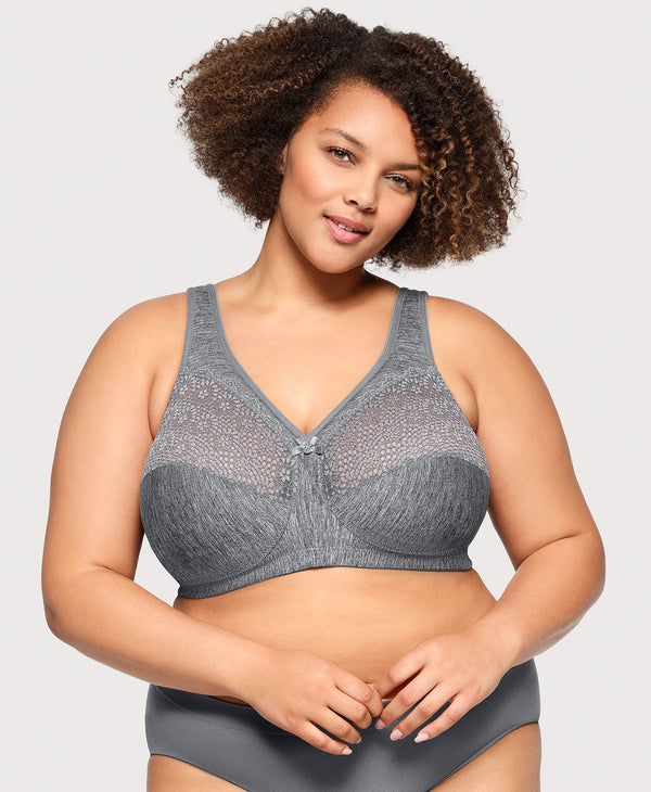 glamorise MagicLift Moisture Control Bra Gray Heather