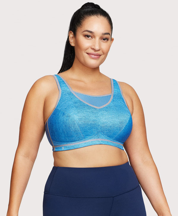 glamorise No-Bounce Camisole Elite Sports Bra Light Denim