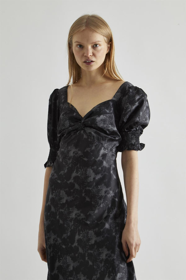 Glamorous Charcoal Digital-Floral Twist-Front Maxi-Dress