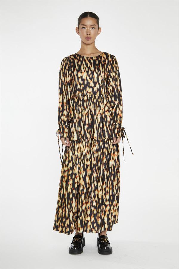 glamorous Digital Tie-Dye Oversized Tie-Front Maxi-Dress