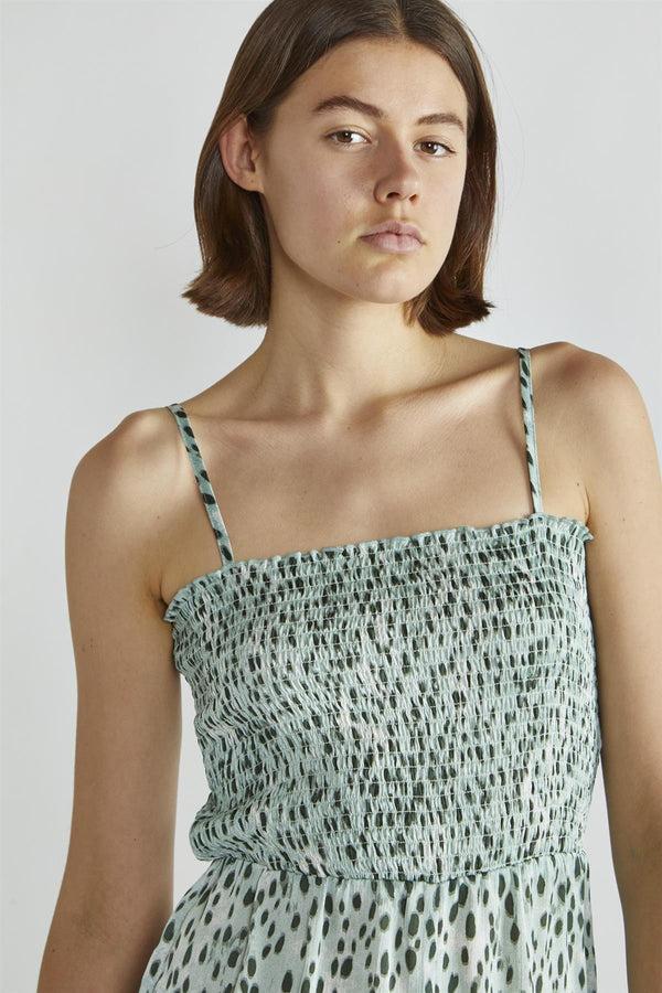 Glamorous Dusty-Green Leopard Wide-Leg Cropped-Jumpsuit