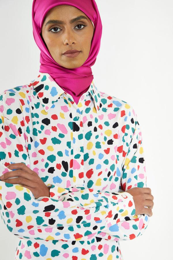 Glamorous Abstract Spot Long Sleeve Shirt