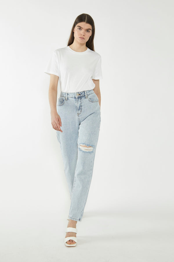 glamorous Antique Bleach Distressed Mom Jeans