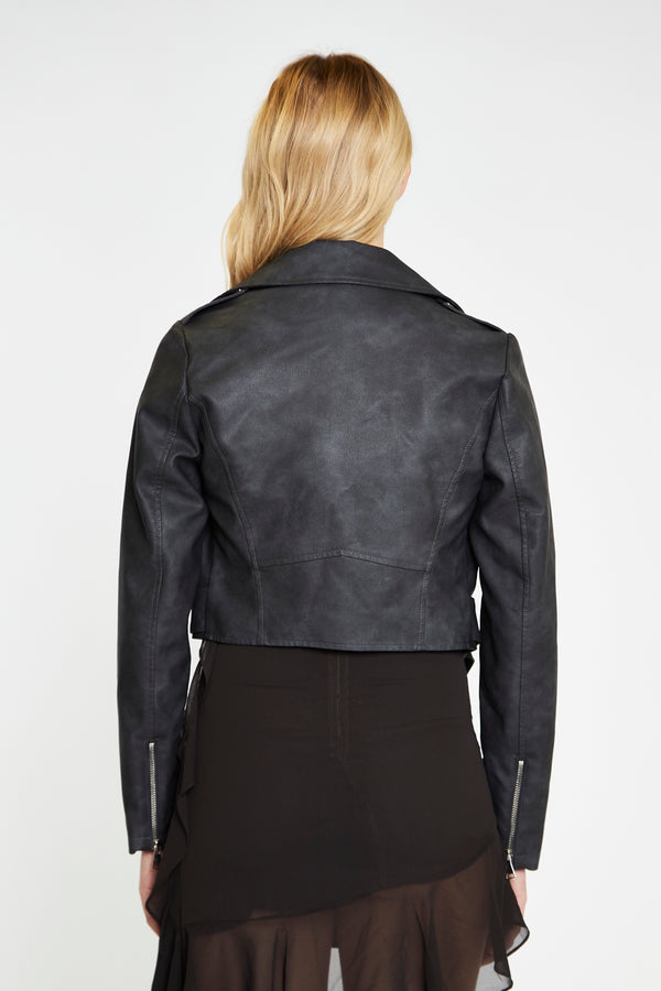 Glamorous Black Antique Cropped Belted Jacket