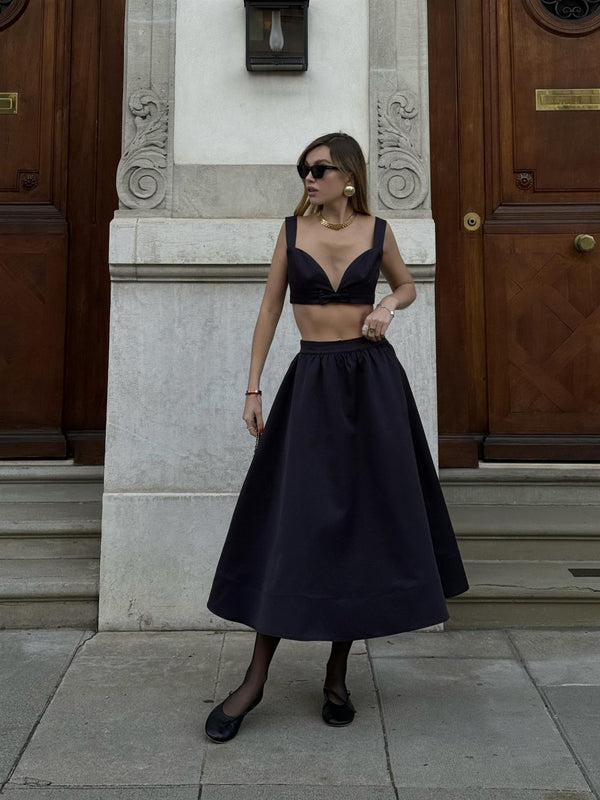 Glamorous Black Audrey Co-ord Bow-Bralette