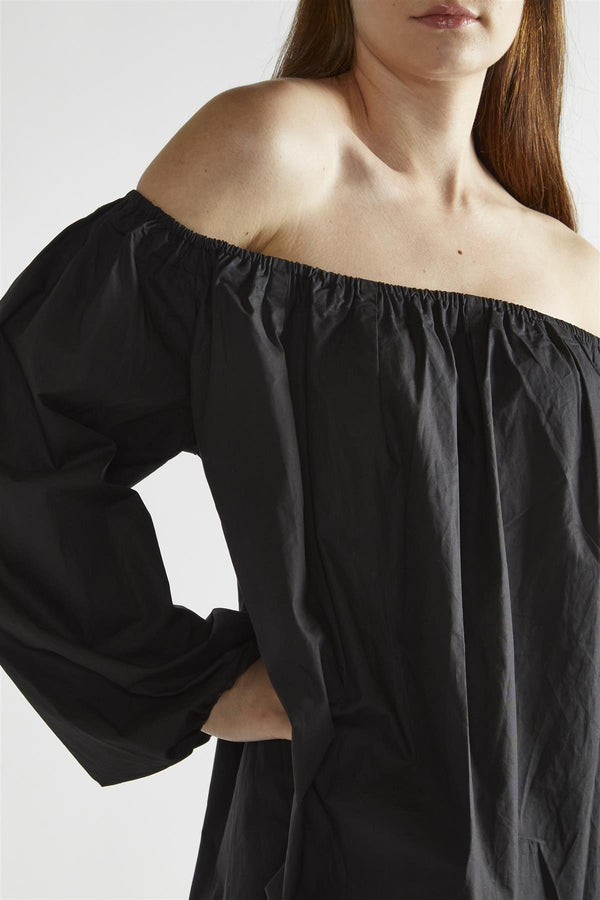 Glamorous Black Bardot Long-Sleeve Top