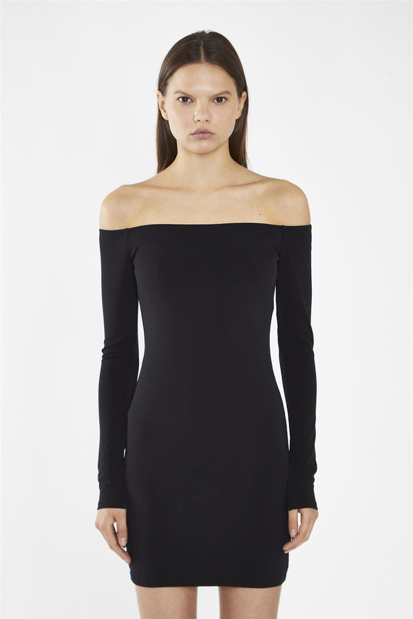 Glamorous Black Bardot Mini-Dress